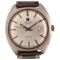 TISSOT - a stainless steel Seastar Date mechanical wristwatch, silvered dial with baton hour