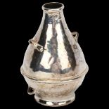 A miniature Edwardian silver flagon of bulbous form, with body ring handles, G Payne & Son,