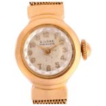 SIVANE - a lady's mid 20th century French gold mechanical bracelet watch, silvered dial with applied