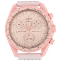 OMEGA X SWATCH - a pink Bioceramic 'Mission to Venus' Speedmaster Moonswatch quartz chronograph