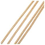 A French 18ct gold flat curb link chain necklace, length 54cm, 13.9g No damage or repair, no broken