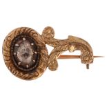 A Georgian diamond Halley's Comet brooch, unmarked gold closed-back settings with rose-cut