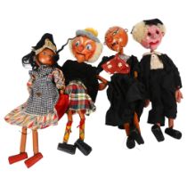 A group of 4 Pelham Puppets, including Sandy McBoozle, etc