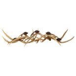 TAXIDERMY - an antler design 5-section candle stand, L88cm