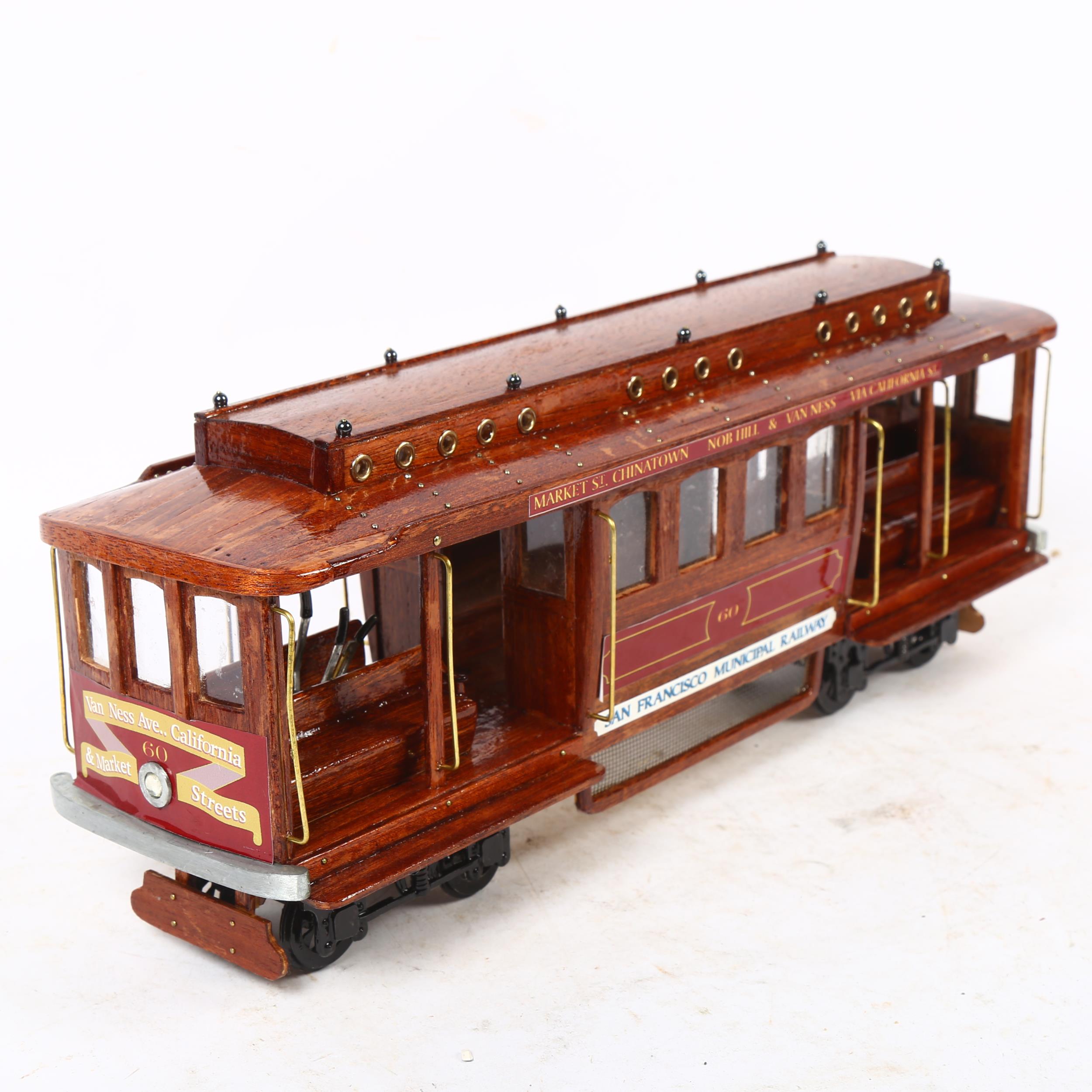 A handmade wooden San Francisco Municipal Railway carriage, L40cm - Image 2 of 2