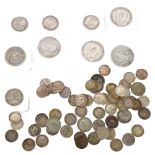 A quantity of various English silver coins, including Georgian shillings, crowns etc, 5.8oz