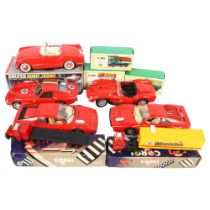 A quantity of various diecast vehicles, including several Ferrari models made by Burago, various