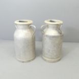 A pair of French galvanised milk churns. 40x50cm.