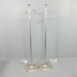 A pair of Heathfield & Company modernist gilt-metal standard lamps, H156cm