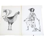 Aldemir Martins (1922-2006), two 1950s' prints in artist folio, both 54 x 36.5cm slight browning