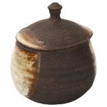Janet Leach (1918-1997), St Ives Pottery, a stoneware lidded pot with nuka glaze sides, pottery