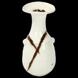 Janet Leach (1918-1997), St Ives Pottery, a porcelain vase with iron slash through white glaze,
