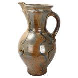 Michael Casson (1925-2003), A monumental studio pottery salt glaze jug with brushwork decoration,