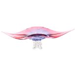 A large vintage Murano glass "lips" centre bowl, length 53cm Good condition, no chips or cracks