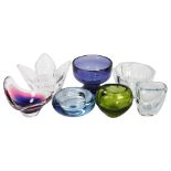 7 pieces of Scandinavian mid-century glass, including Holmgaard, Kosta Boda and Orrefors, some