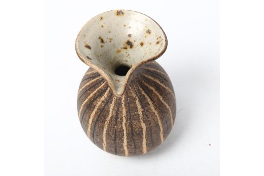 Waistel Cooper (1921-2003), a studio pottery lipped vase with sgraffito decoration, signed to - Image 4 of 4