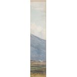 Martin Hardie (1875 - 1952), in the hills, watercolour, signed with initials, 22cm x 5cm, framed