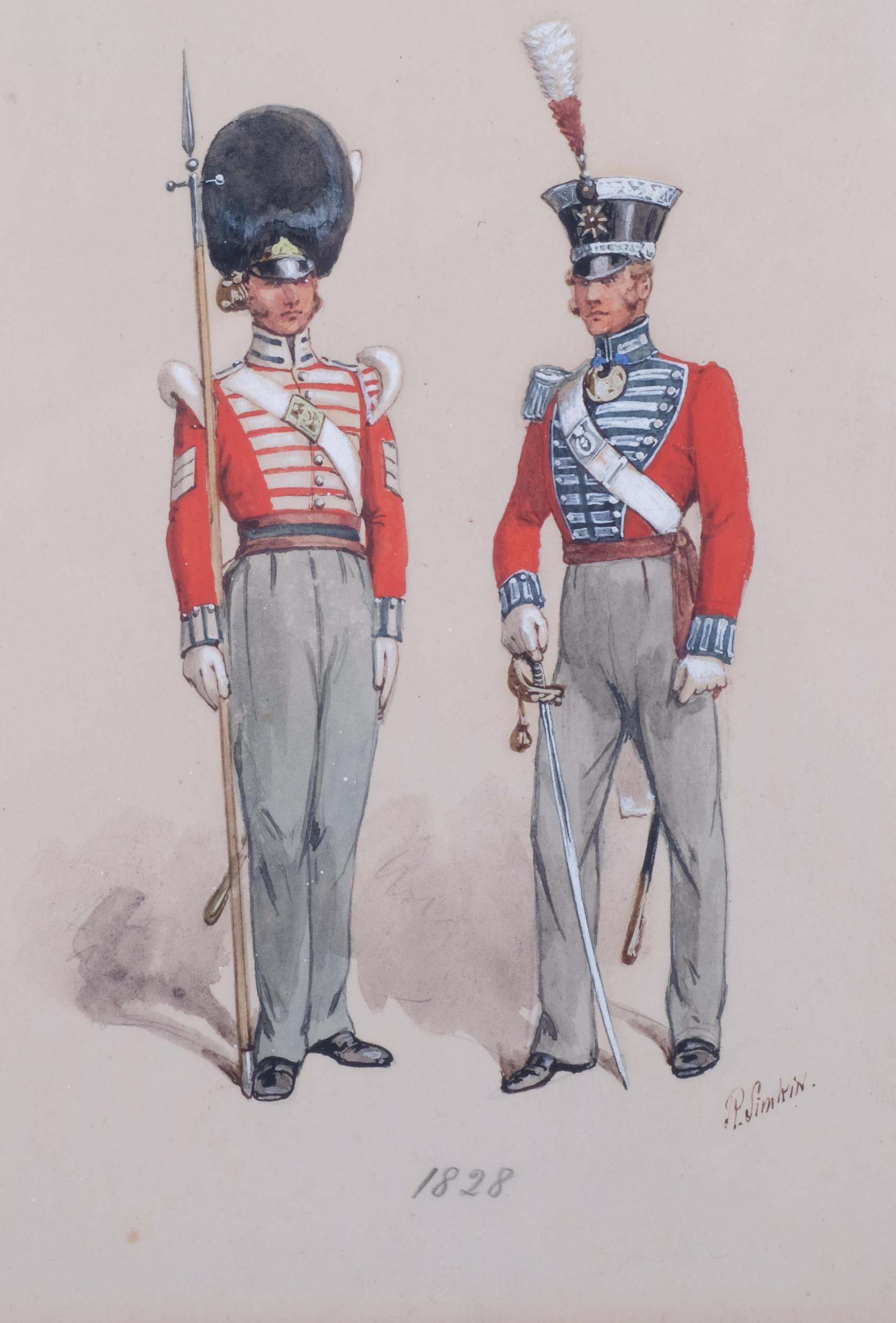 Richard Simpkin (1840 - 1926), study of British military uniform 1828, watercolour/gouache, - Image 3 of 4