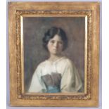 M A Pearson, portrait of a country girl, watercolour, signed and dated 1899, 54cm x 44cm, framed