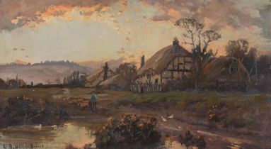 Louis Burleigh Bruhl (1861 - 1942), pair of rural landscapes, at Upper Bullingham Hereford, and