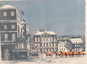 Robert Tavener (1920 - 2004), Horse Guards Parade (no. 3), winter, screenprint, artist's proof,