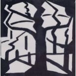 Jacoba Van Heemskerck, Baum, woodcut from suite of 7 1924, image 15cm x 15cm, framed Very slight