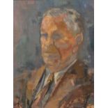 Mid-20th century portrait of a man, oil on board, indistinctly signed, 47cm x 36cm, framed Good