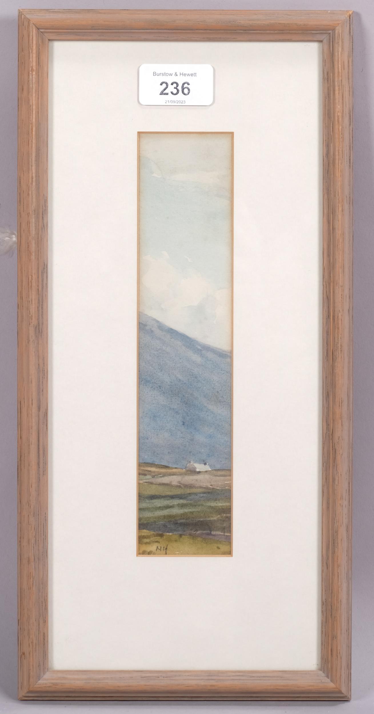 Martin Hardie (1875 - 1952), in the hills, watercolour, signed with initials, 22cm x 5cm, framed - Image 2 of 4