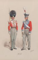 Richard Simpkin (1840 - 1926), study of British military uniform 1828, watercolour/gouache,