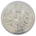 A Royal Mint 2020 Elizabeth II 10oz fine silver The Royal Arms bullion ten pounds coin Very light