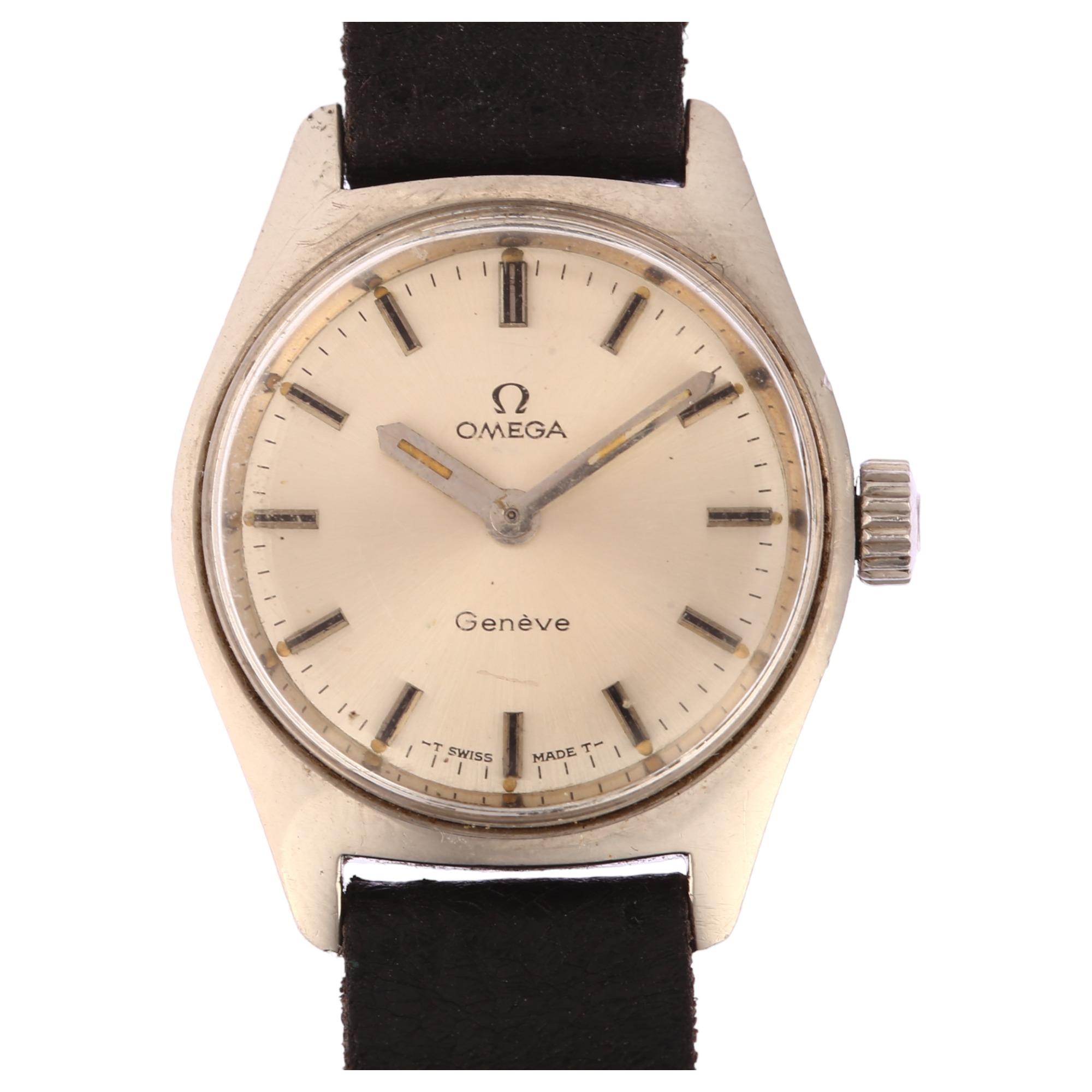 OMEGA - a lady's stainless steel Geneve mechanical wristwatch, ref. 535.026, circa 1971, silvered