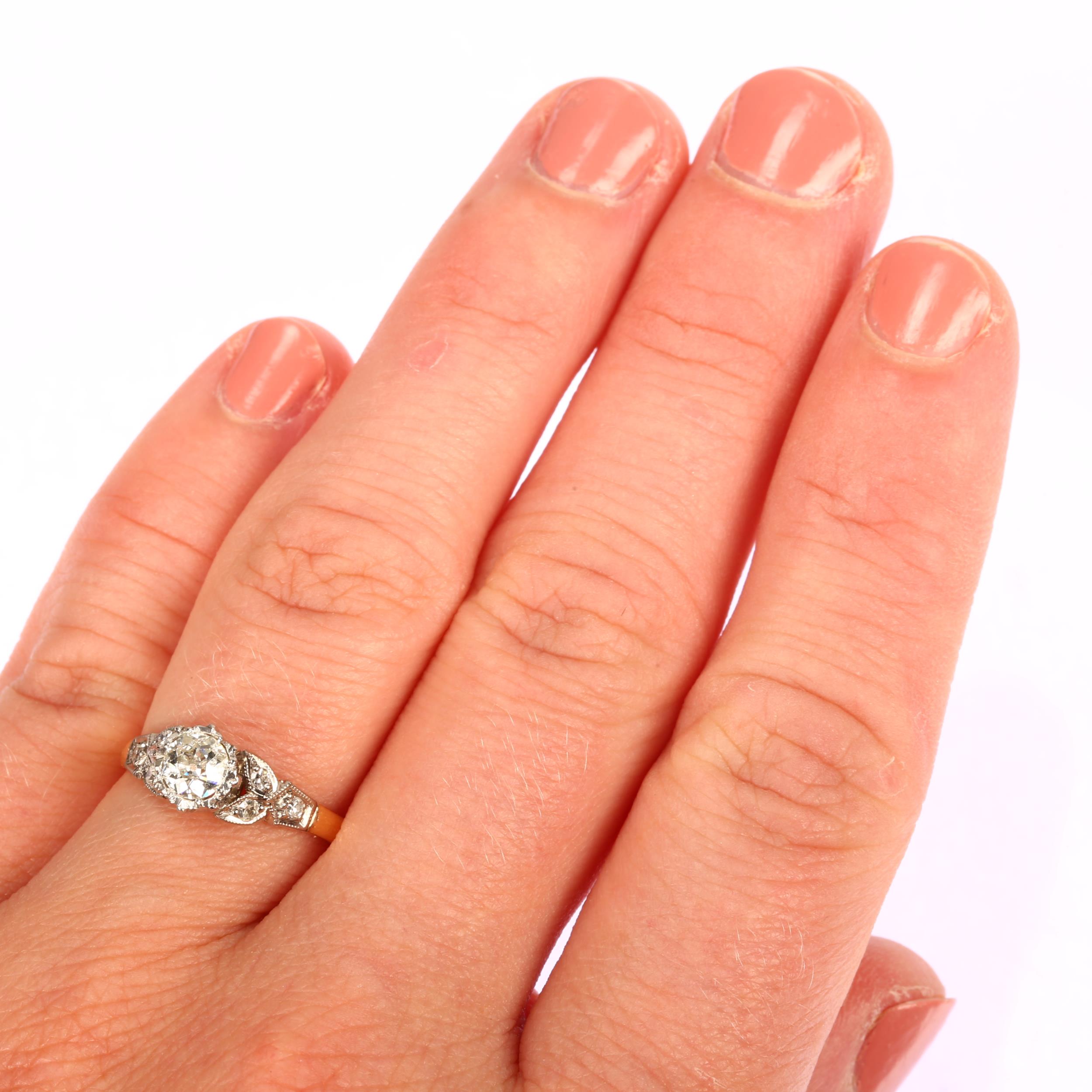 An 18ct gold 0.3ct solitaire diamond ring, platinum-topped illusion set with old European-cut - Image 4 of 4