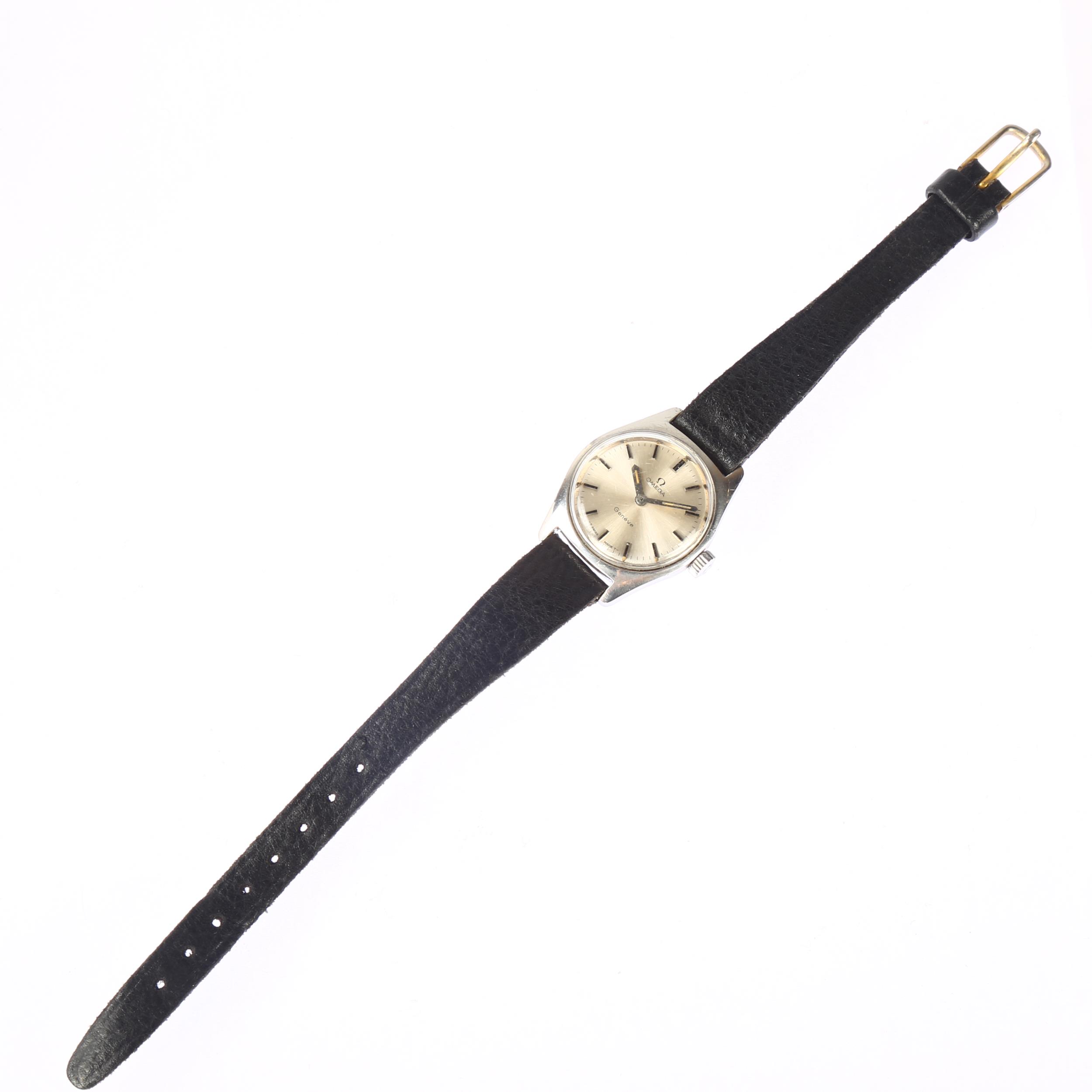 OMEGA - a lady's stainless steel Geneve mechanical wristwatch, ref. 535.026, circa 1971, silvered - Image 2 of 5