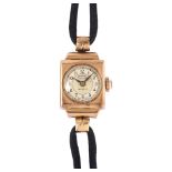 ROTARY - a lady's 9ct gold Standard mechanical wristwatch, silvered dial with Arabic numerals and