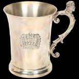 An Elizabeth II silver 1977 The Queen's Silver Jubilee half pint mug, Birmingham Mint, Sheffield