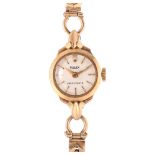 ROLEX - a mid-20th century lady's 9ct gold Precision mechanical bracelet watch, ref. 9181 silvered