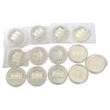 13 x Austrian 1oz fine silver Philharmonic coins, comprising 5 x 2010, and 8 x 2013 All have light