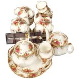 Royal Albert Old Country Roses tea service, for 12 people, including 2 teapots etc