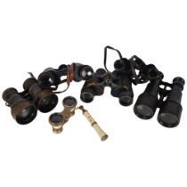 A group of Vintage binoculars, including a pair by Dollond of London, Prismatic X8, and a pair by