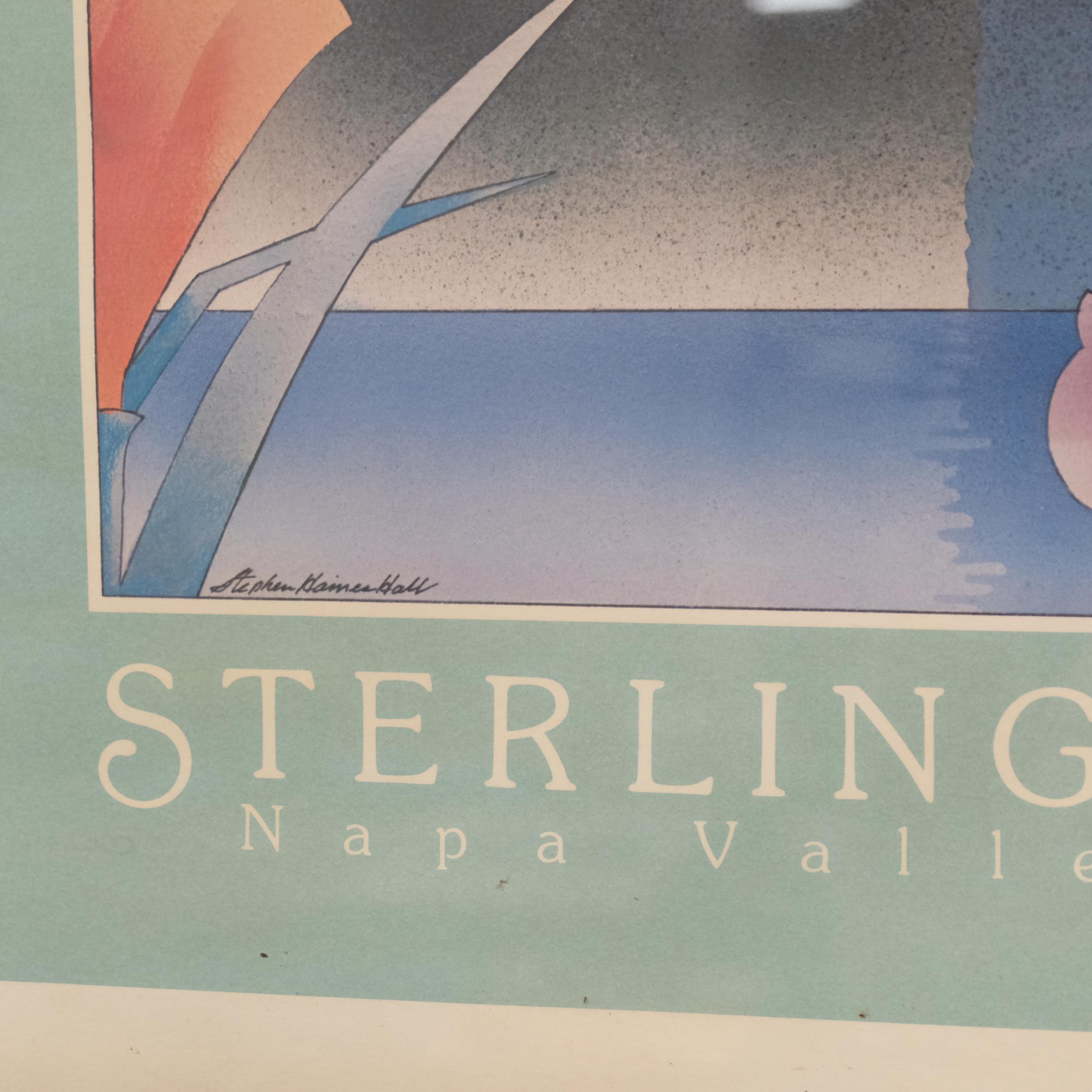 Stephen Haines Hall, a Sterling Vineyards, Napa Valley, California, Advertising poster, circa - Bild 2 aus 2