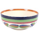 Art Deco painted pottery bowl, by Baker & Co, 22cm