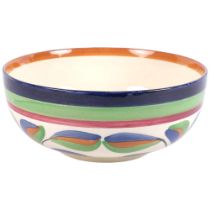 Art Deco painted pottery bowl, by Baker & Co, 22cm