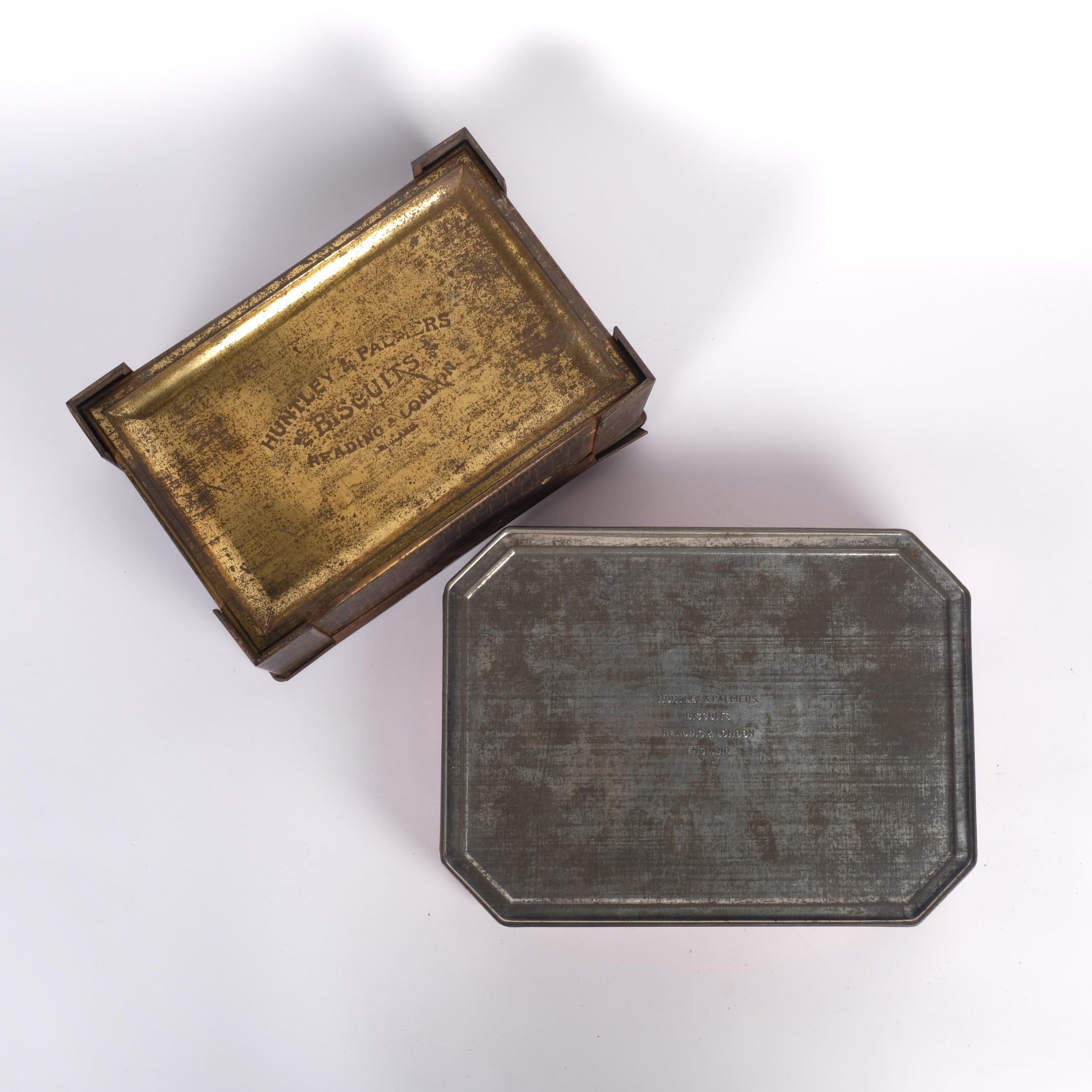 Huntley & Palmers, an early 20th century painted biscuit tin, W24cm, and another also by Huntley & - Bild 2 aus 2