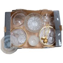 2 boxes of glass bowls, crystal dishes, etc