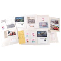 A collection of Royal Mail Postbus stamps and ephemera (trayful)