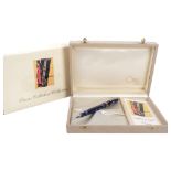 OMAS - an Omas celluloid collection fountain pen, blue marbled body, in presentation case and box