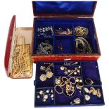 A group of various pearl set and other jewellery, including silver, comprising a pair of swallow