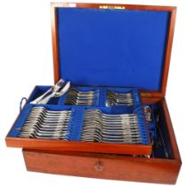 A mixed part canteen of silver plated King's pattern cutlery, makers to include Smith & Seymour Ltd,