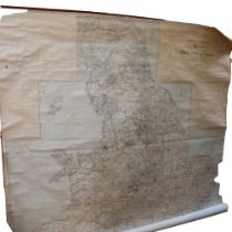 An Ordnance Survey Schoolroom map of England & Wales, scale 4 miles: 1", width 220cm
