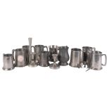 A group of various pewter tankards (boxful)